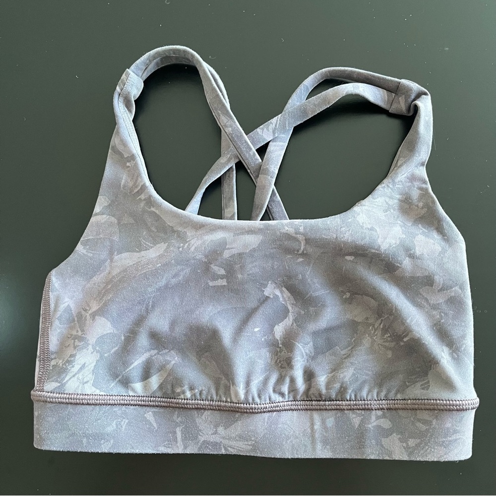 Purple Patterned Lululemon Sports Bra 
Size 2, XXS